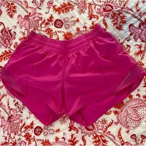 Lululemon hotty hot shorts, sonic pink, size 8, 4 inch, worn 2x